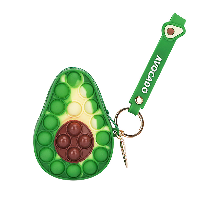 Avokado muotoinen fidget pop-it vetoketju käsilaukun kolikon lompakkokotelo